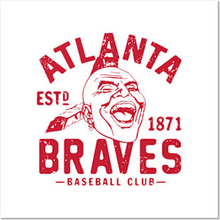 Red Old Style Atlanta Braves Posters and Art